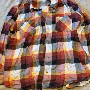 Grace & Lace Multicolor Plaid Button Down Shirt